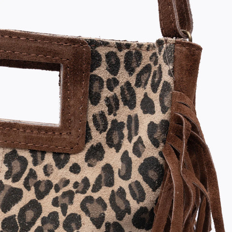 Bolso de Piel para Mujer Animal Print Flecos