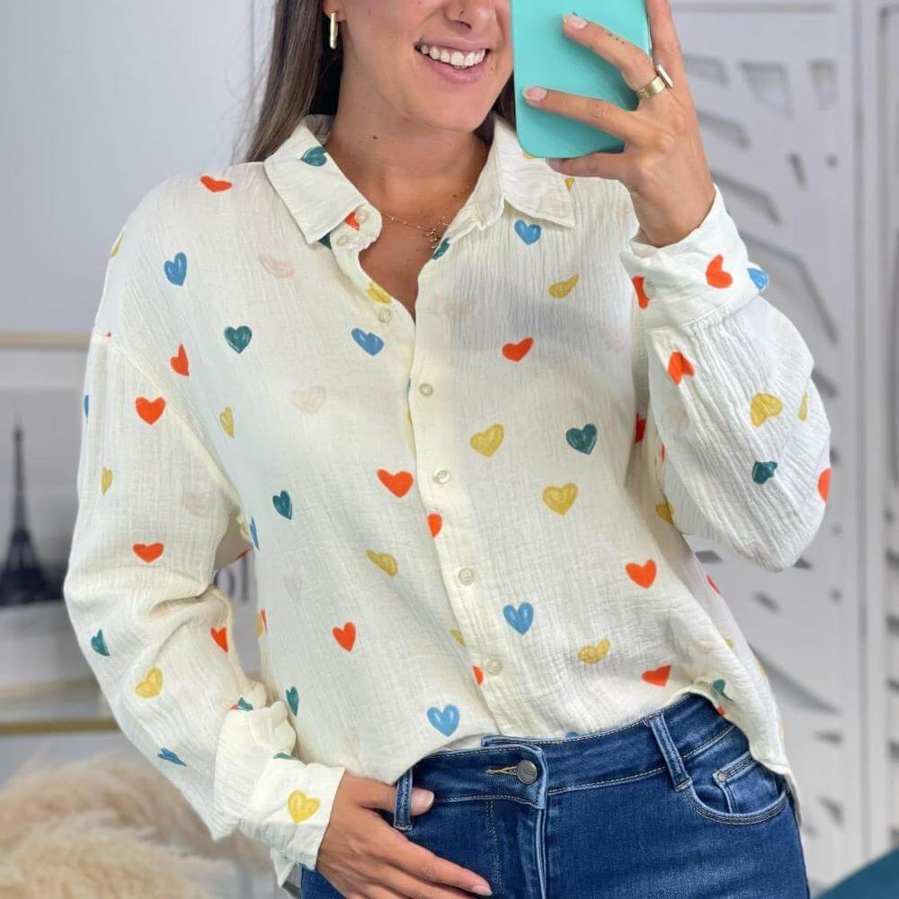 Camisa Blusa Corazones